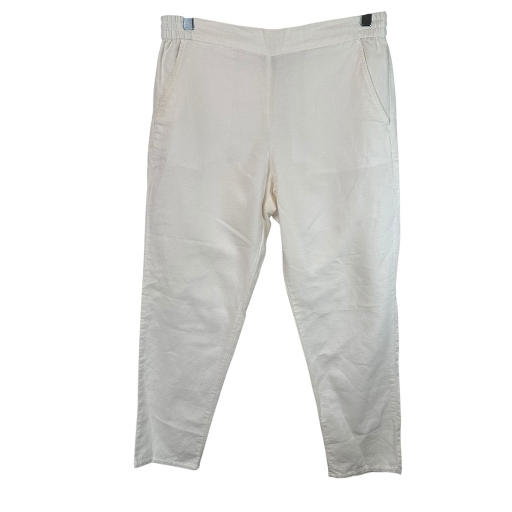 Coastalcore GAP White Linen Blend Capri Cropped Pants Small